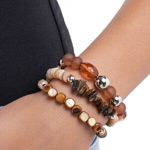 Seasonal Stretch - Brown Bracelet